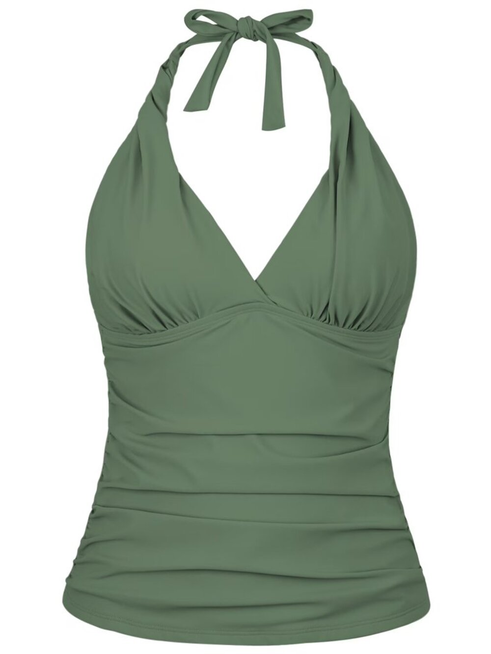 B2PRITY swimsuit olive green halter tankinni top, Size M, NWT